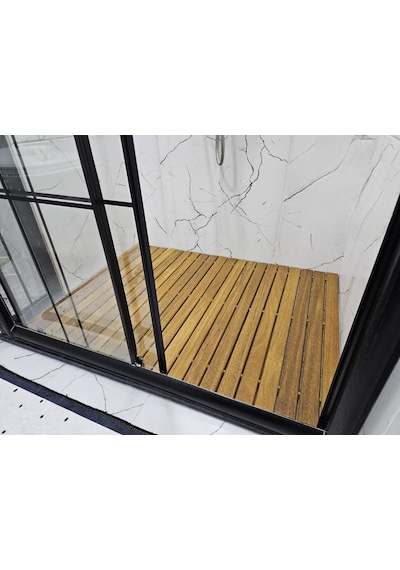 Katlanabilir Ahşap Duş Izgarası (Iroko Ağacı)