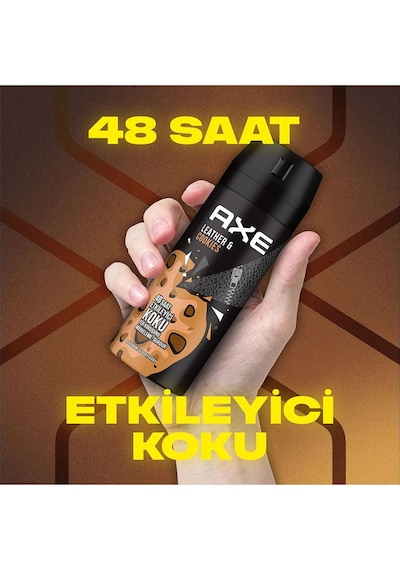 2 Adet Axe Erkek Sprey Deodorant Leather & Cookies 48 Saat Etkileyeci Koku 150 Ml