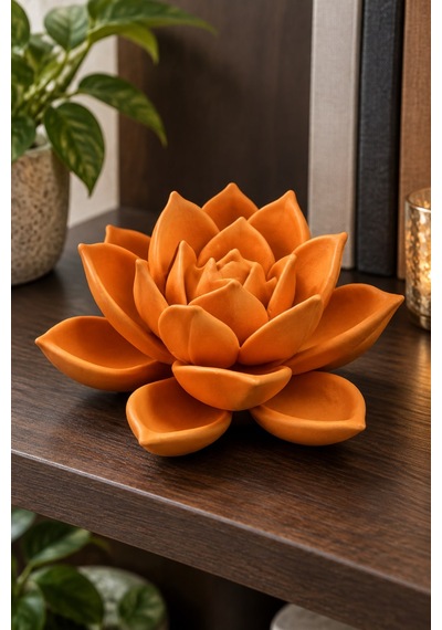 Huzur Veren Çiçeklenme Lotus Çiçeği Figürlü Dekoratif Biblo 07058162