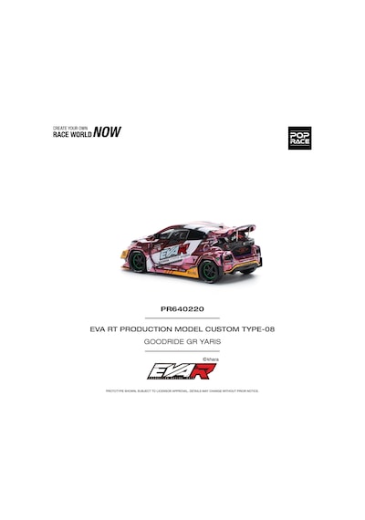Pop Race 1:64 Eva Rt Production Model Custom Type-08 Goodride Gr Yaris Pr640220 Diecast Model Araba Pembe