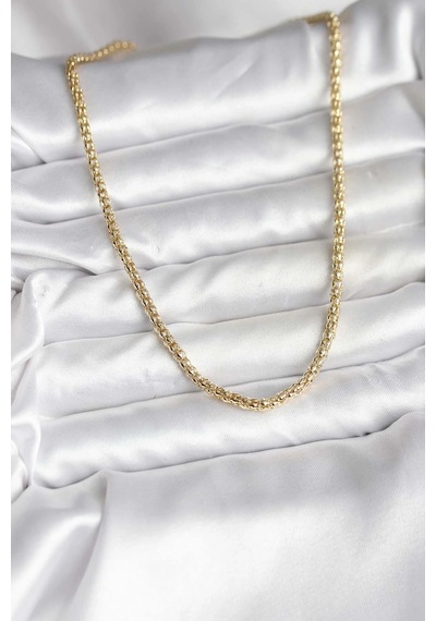 Ceylan Adam 14k Gold Renk Kaplama Boru Zincir Model Cm Kadın Kolye Çok Renkli