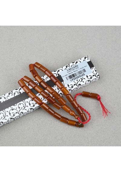 Omari Sıkma Kehribar Yumuşak Kesme Kesim Sistemli 7.5x10.5mm Tesbih