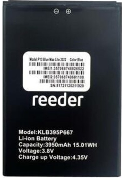 Reeder P13 Blue Max Lite 2022 Batarya Pil Telefon Bataryası Pil Bandı Yanında