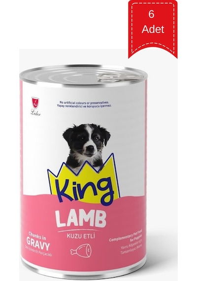 King Puppy Sos İçerisinde Kuzu Etli Yavru Köpek Konservesi 400 Gr X 6 Adet