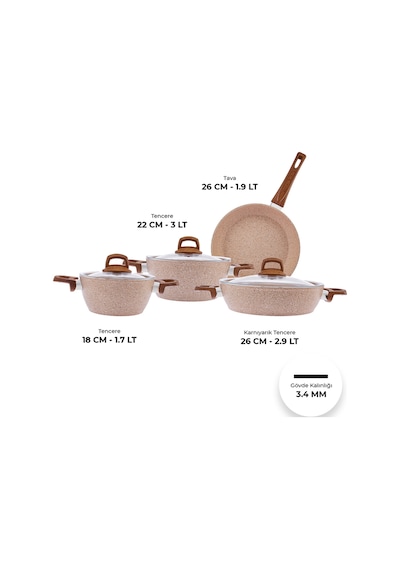 Emsan Royal Natural 7 Parça Tencere Seti