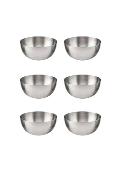Paslanmaz Çelik Çerezlik Seti, 8.5 Cm, 6 Parça, Dekoratif Servis Kasesi 6 Adet 304 Kalite Paslanmaz Çelik Çerezlik Kuruyemişlik