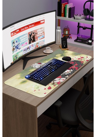 Noelle Genshin Impact Anime Oyuncu V5 - 90x40 Xxl Gaming Mouse Pad Fare Altlığı