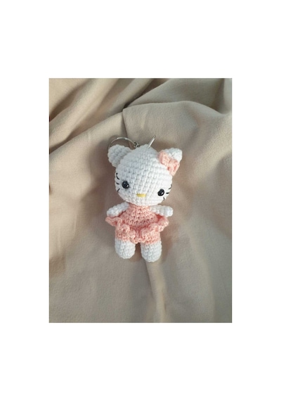 Amigurumi Örgü Anahtarlık Hello Kitty