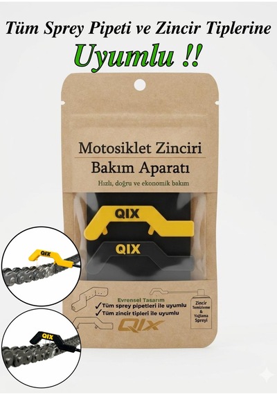 Motosiklet Zinciri Temizleme Ve Yağlama Aparatı "siyah-sarı" - Kısa Saplı Model