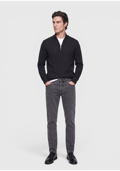 Ramsey Antrasit Dokuma Slim Fit Casual Pamuk Karışımlı Pantolon