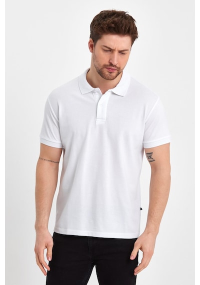 Nemonti Premium Penye Polo Yaka T-shırt Beyaz