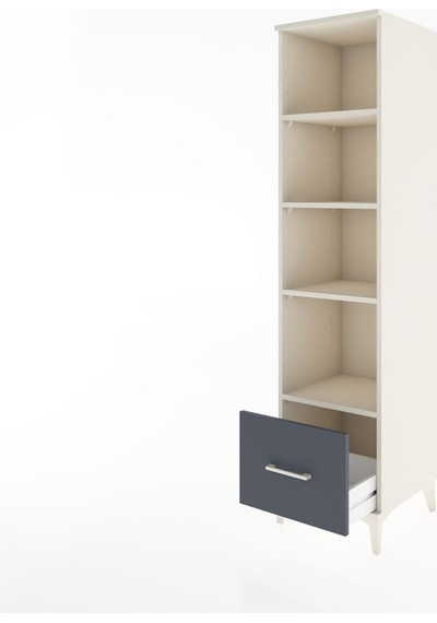 Hyperion Dolap 4 Raflı Tek Çekmeceli 44x44x182 Aytaşı-antrasit Aytaşı