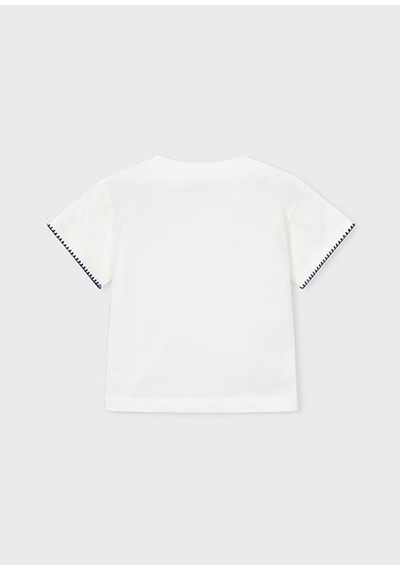 Mayoral Kız Çocuk Aplikeli T-shirt Krem - 03013