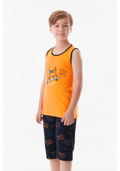 Fullamoda Köpek Baskılı Erkek Çocuk Pijama Takımı 24mıcg631212231-turuncu 24MICG631212231-Turuncu Fullamoda Köpek Baskılı Erkek Çocuk Pijama Takımı 24mıcg631212231-turuncu 24MICG631212231-Turuncu