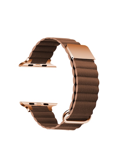 Watch 44mm Uyumlu Krd-78 Pu Deri Kordon Strap Kayış Mkst- Kahverengi