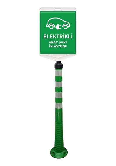 Elektrikli Araç Şarj İstasyonu Çift Taraf Baskı Yeşil Delinatör Seti -4121