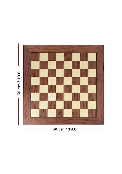 El Yapımı Ahşap Satranç Tablası Gül 50x50cm