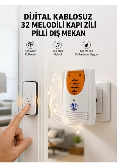 Northcity Kablosuz Kapı Zili - 32 Melodi Seçeneği İle Ev Ofis İçin Yeni Nesil Çözüm
