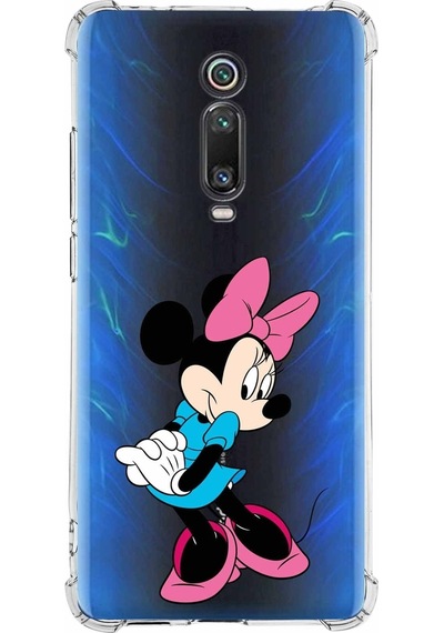 Xiaomi Redmi K20 Köşe Korumalı Antişok Kapak Minnie Mouse Tasarımlı Şeffaf Kılıf