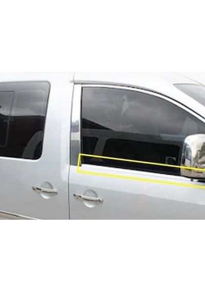 Vw Caddy 2004-2005-2006-2007-2008-2009 Krom Cam Çıtası 4 Parça Paslanmaz Çelik