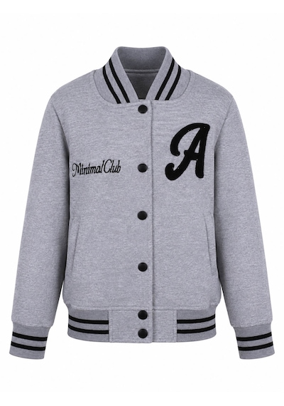 Trender Düğmeli A Baskı 3 İp Kolej Gri Erkek Çocuk Sweatshirt 8088
