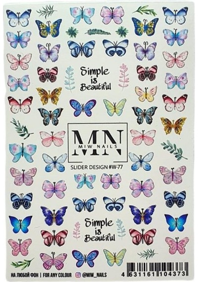 Nail Art Slider Stiker Limon Dilim W77 Beyaz