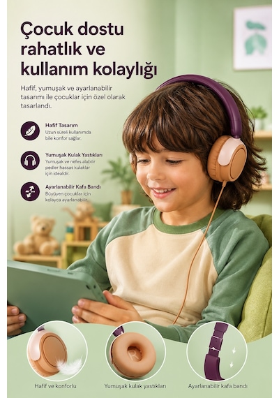 Philips Tak2000mp/00 Kablolu Kulak Üstü Çocuk Kulaklığı - Macenta Mor