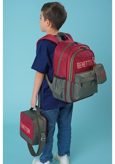 United Colors Of Benetton Erkek Çocuk 3'lü Çanta Seti 21031 Bordo-haki