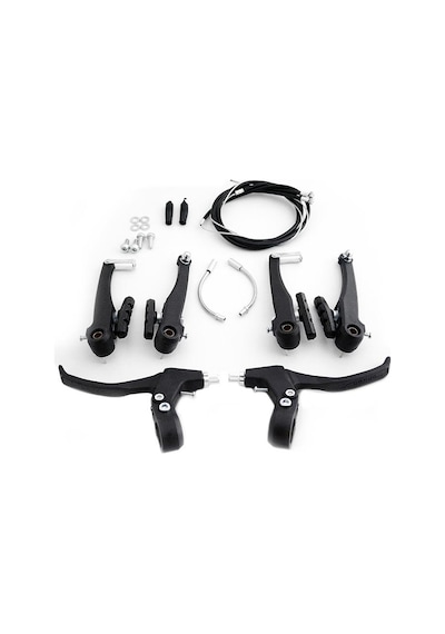 Bisiklet, Mtb Fren Takımı V Brake, Full, Fren Kolları Dahil Siyah