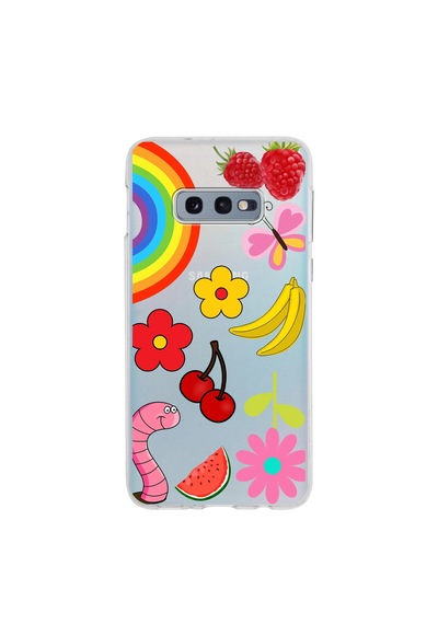 Samsung Galaxy S10e İle Uyumlu 1mm Slim Fit Water Color 5 Baskılı Şeffaf Kılıf Şeffaf