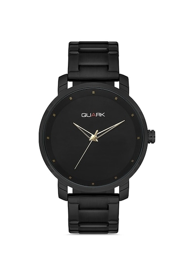 Quark Qc-511bk-1a Metal Kasa Çelik Kordon Siyah Renk Erkek Kol Saati Siyah