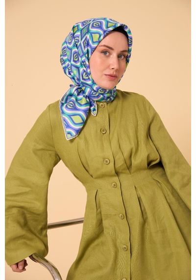 Silk Home Twill İpek Eşarp 11470-26 Turkuaz, Fıstık Yeşili, Lacivert, Beyaz