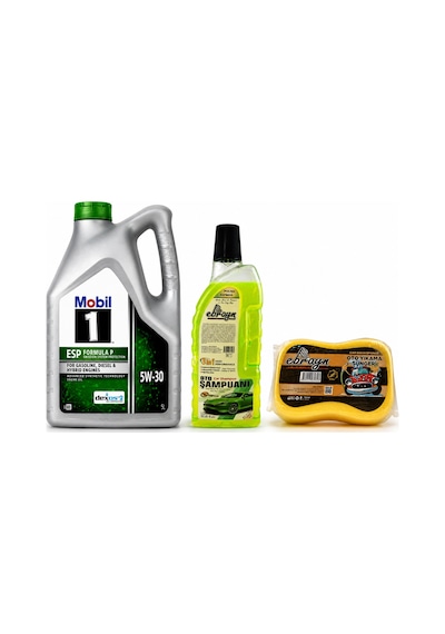 Mobil 1 Esp Formula P Dexos2 DPF 5W-30 Motor Yağı 5 L + Oto Şampuan 1000 ML + Yıkama Süngeri