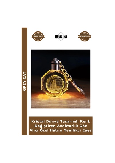 Kristal Dünya Tasarımlı Renk Değiştiren Anahtarlık Göz Alıcı Özel Hatıra Yenilikçi Eşya