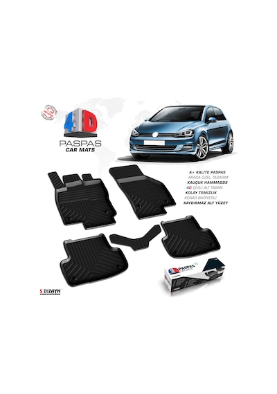 Vw Golf 7 4D Havuzlu Paspas Bagaj Havuzu Seti 2013-2020
