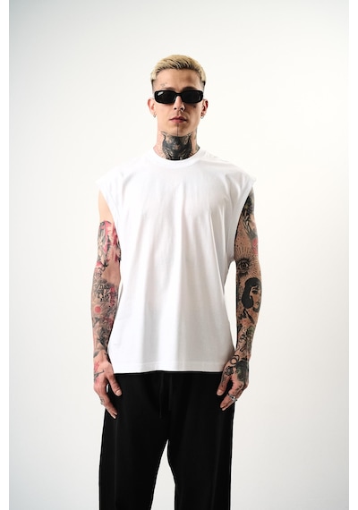 Respire Erkek Basic Tank Top Atlet Beyaz
