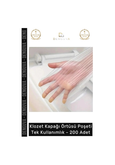 Klozetpoşeti Klozet Kapağı Örtüsü Poşeti Hijyenik Su Geçirmez Geniş Klozet Tek Kullanımlık 200 Adet Çok Renkli
