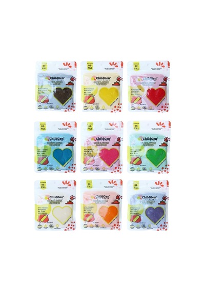 Doğal Oyun Hamuru - 9 Lu 9x125 Gram Vakumlu Kartuş Paket - Ecopa Kahverengi