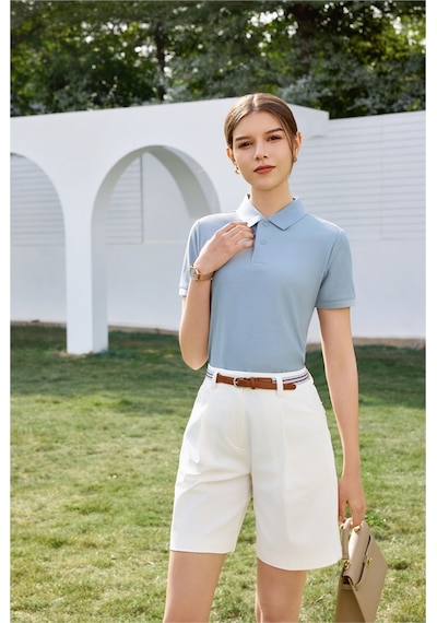 New Performance Premium Polo T-shirt 100% Pamuk Merserize Mavi