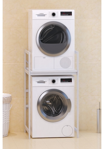 Çamaşır Makinası Ve Kurutma Makinası Rafı Banyo Düzenleyici Raf Beyaz
