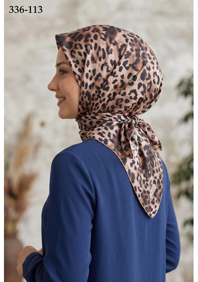 Moonscarfs Moonscarf Leopar Desenli Soft Pamuk Eşarp 336-113 Çok Renkli