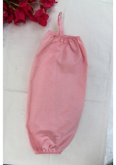 Emtory Home Pembe Çift Lastikli Keten Poşetlik Mutfak Düzenleyici