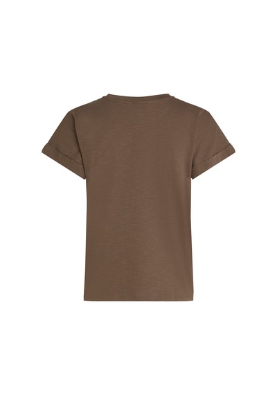 Tommy Hilfiger Slub Mdrn C-nk Ss T-shırt Kadın Kahverengi T-shirt - Ww0ww45747