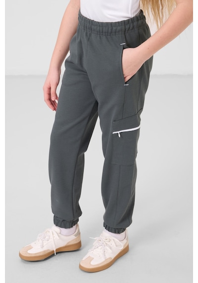Tommylife Beyaz-haki O Yaka Baskılı Lastik Paça Kargo Cepli Kız Çocuk Eşofman Takım - 75173 Beyaz/haki Beyaz - Haki