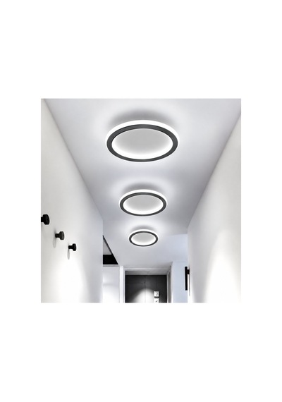 Antrasit Ø30cm Çember Avize 3000k Sarı Işık Led Tavan Lambası