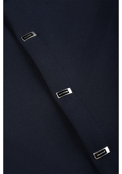 Deepsea Lacivert Slim Fit Likralı Kolay Ütülenebilir Gizli Düğmeli Erkek Gömlek 2602614