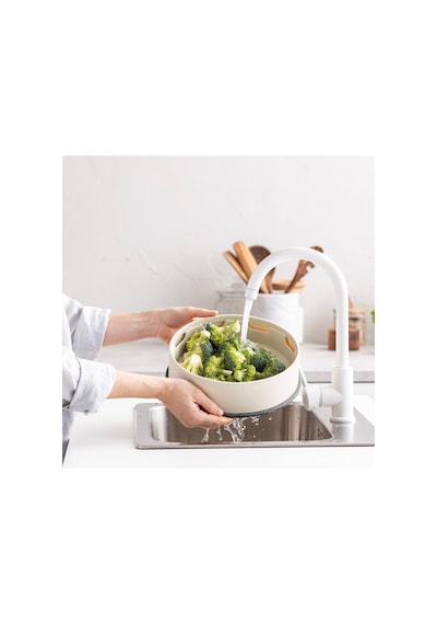 Greenpan Steamy Krem 24 Cm Buharda Pişirici 24 Cm Tencerelerle Uyumlu Üst Üste Kullanılabilir