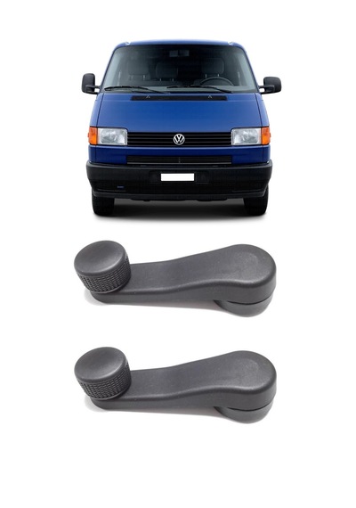 Vw Transporter T4 1995-03 Uyumlu Manuel Çevirmeli Cam Açma Kapama Kolu Siyah 2 Adet Takım