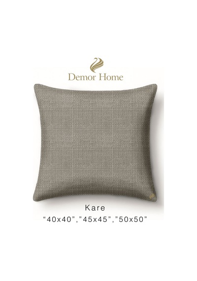 Br Demor Home Keten Dokulu Gümüş Grisi Kırlent Yastık Kılıfı Gümüş Gri