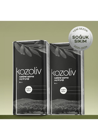 Kozoliv Soğuk Sıkım Naturel Sızma Zeytinyağı Teneke 2 x 5 L
